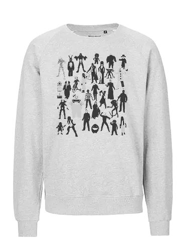 Horror-Ikonen - Horror-Film-Charaktere - horror t-shirt, horrorfilme, terror ikonen, horror kleidung, slasher filme, horrorfilm, horror kollektion, kino schurken, teetan, horror kino, horror charaktere, halloween shirt, klassischer horror, kino monster, silhouette kunst - Fairtrade Sweatshirt