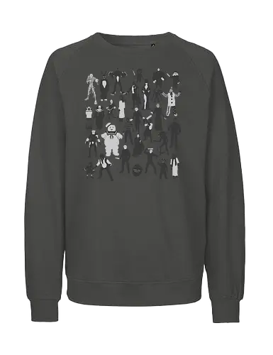 Horror-Ikonen - Horror-Film-Charaktere - horror t-shirt, horrorfilme, terror ikonen, horror kleidung, slasher filme, horrorfilm, horror kollektion, kino schurken, teetan, horror kino, horror charaktere, halloween shirt, klassischer horror, kino monster, silhouette kunst - Fairtrade Sweatshirt