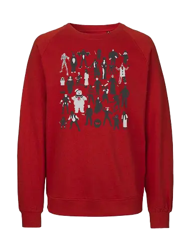 Horror-Ikonen - Horror-Film-Charaktere - horror t-shirt, horrorfilme, terror ikonen, horror kleidung, slasher filme, horrorfilm, horror kollektion, kino schurken, teetan, horror kino, horror charaktere, halloween shirt, klassischer horror, kino monster, silhouette kunst - Fairtrade Sweatshirt