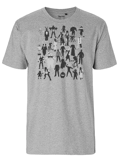 Horror-Ikonen - Horror-Film-Charaktere - horror t-shirt, horrorfilme, terror ikonen, horror kleidung, slasher filme, horrorfilm, horror kollektion, kino schurken, teetan, horror kino, horror charaktere, halloween shirt, klassischer horror, kino monster, silhouette kunst - Fairtrade T-Shirt