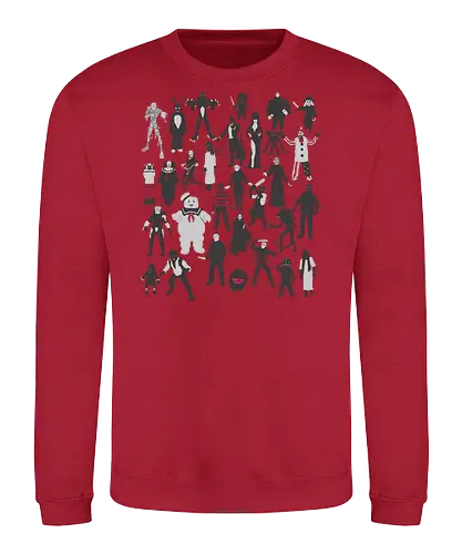 Horror-Ikonen - Horror-Film-Charaktere - horror t-shirt, horrorfilme, terror ikonen, horror kleidung, slasher filme, horrorfilm, horror kollektion, kino schurken, teetan, horror kino, horror charaktere, halloween shirt, klassischer horror, kino monster, silhouette kunst - Sweatshirt