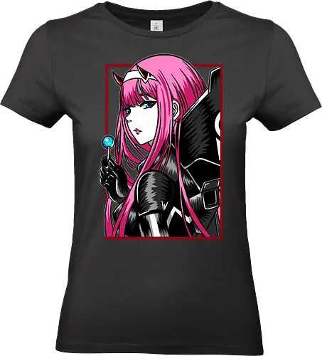 Zero Two – The Red Horned Pilot - Darling, zero two, anime girl, pink hair anime, mecha pilot, sci fi anime, manga anime, japanese anime, anime art - Standard T-Shirt (Frauen)