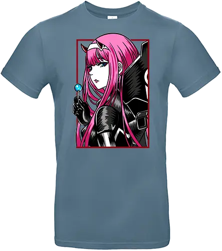 Zero Two – The Red Horned Pilot - Darling, zero two, anime girl, pink hair anime, mecha pilot, sci fi anime, manga anime, japanese anime, anime art - Standard T-Shirt