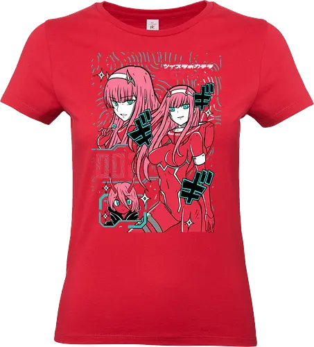 Zero Two – Code 002 - Darling, zero two, code 002, anime heroine, sci fi anime girl, mecha battle, japanese anime, anime illustration - Standard T-Shirt (Frauen)