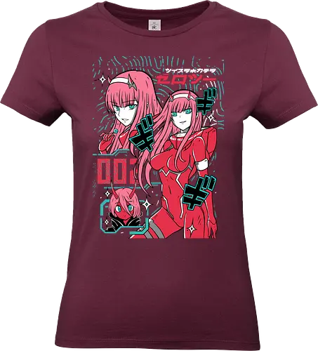 Zero Two – Code 002 - Darling, zero two, code 002, anime heroine, sci fi anime girl, mecha battle, japanese anime, anime illustration - Standard T-Shirt (Frauen)