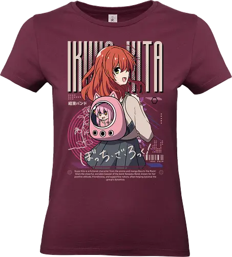 Ikuyo Kita – Guitarist of the Band - manga series, anime art, bocchi the rock, ikuyo kita, anime girl guitarist, band anime, music anime, pink hair anime girl, slice of life anime - Standard T-Shirt (Frauen)