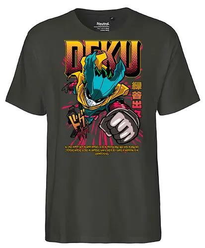 Deku – One For All Rising - anime art, Academia, izuku midoriya, deku hero, one for all, anime hero, superhero anime, shonen anime, manga series - Fairtrade T-Shirt