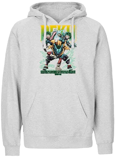 Deku – Future Number One Hero - Academia, deku, anime illustration, izuku midoriya, hero student, ua academy, anime protagonist, action anime, manga series - Fairtrade Hoodie