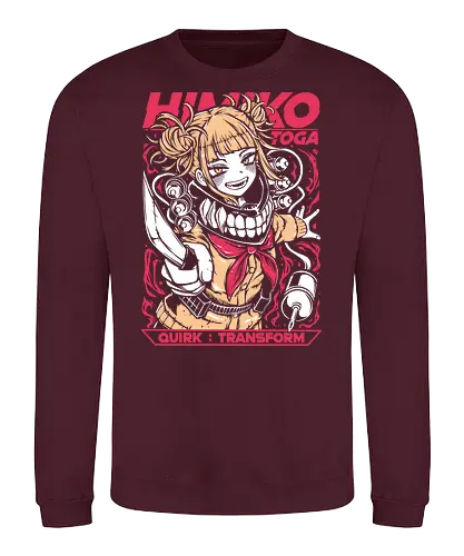 Himiko Toga – Blood Smile - Academia, himiko toga, anime villain girl, yandere anime girl, league of villains, dark anime, manga series, anime art - Sweatshirt