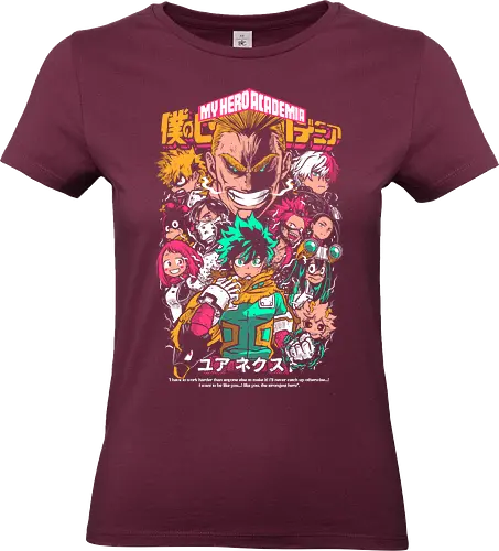 Heroes of UA Academy - Academia, superhero anime, hero academy, quirk powers, shonen action anime, manga series, japanese anime, anime art - Standard T-Shirt (Frauen)