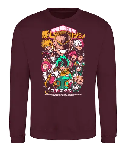 Heroes of UA Academy - Academia, superhero anime, hero academy, quirk powers, shonen action anime, manga series, japanese anime, anime art - Sweatshirt