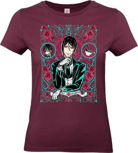 Sebastian – The Perfect Butler - anime art, black butler, sebastian michaelis, kuroshitsuji, demon butler, victorian anime, dark fantasy anime, manga series, gothic anime - Standard T-Shirt (Frauen)