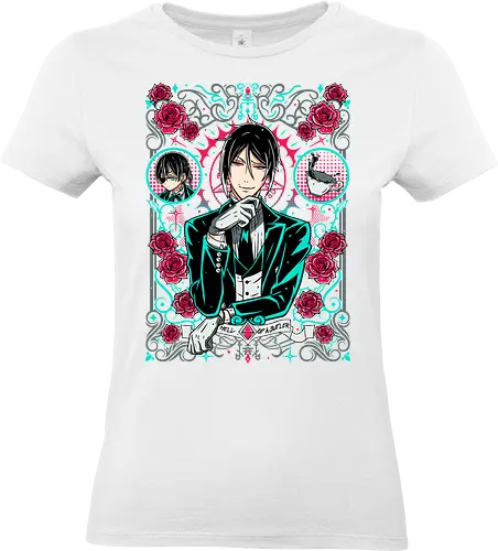 Sebastian – The Perfect Butler - anime art, black butler, sebastian michaelis, kuroshitsuji, demon butler, victorian anime, dark fantasy anime, manga series, gothic anime - Standard T-Shirt (Frauen)