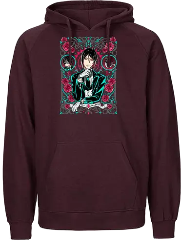 Sebastian – The Perfect Butler - anime art, black butler, sebastian michaelis, kuroshitsuji, demon butler, victorian anime, dark fantasy anime, manga series, gothic anime - Fairtrade Hoodie