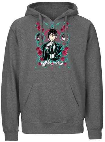 Sebastian – The Perfect Butler - anime art, black butler, sebastian michaelis, kuroshitsuji, demon butler, victorian anime, dark fantasy anime, manga series, gothic anime - Fairtrade Hoodie