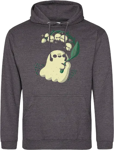 Ghost meets Lily of the Valley - lily of the valley, ghost, bellflowers, flower, spring, floral, creepy cute, spooky cute, goth, love, kawaii goth, adorable, minimal, nature, xmorfina - Standard Hoodie