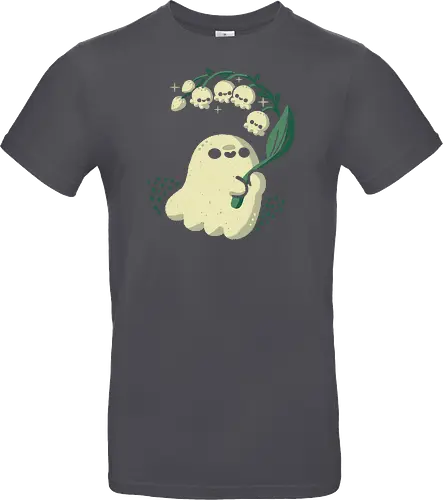 Ghost meets Lily of the Valley - lily of the valley, ghost, bellflowers, flower, spring, floral, creepy cute, spooky cute, goth, love, kawaii goth, adorable, minimal, nature, xmorfina - Standard T-Shirt