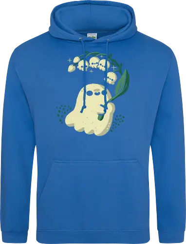 Ghost meets Lily of the Valley - lily of the valley, ghost, bellflowers, flower, spring, floral, creepy cute, spooky cute, goth, love, kawaii goth, adorable, minimal, nature, xmorfina - Standard Hoodie