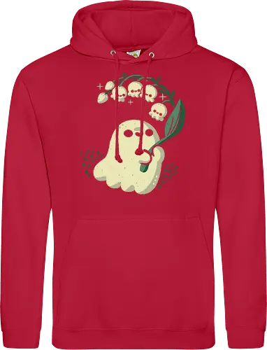 Ghost meets Lily of the Valley - lily of the valley, ghost, bellflowers, flower, spring, floral, creepy cute, spooky cute, goth, love, kawaii goth, adorable, minimal, nature, xmorfina - Standard Hoodie