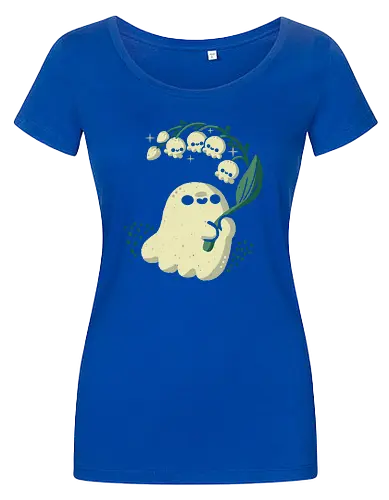 Ghost meets Lily of the Valley - lily of the valley, ghost, bellflowers, flower, spring, floral, creepy cute, spooky cute, goth, love, kawaii goth, adorable, minimal, nature, xmorfina - Damen T-Shirt
