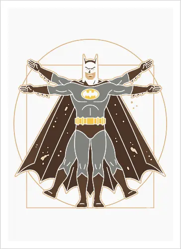 Vitruvian Bat Dark Knight Renaissance Art Parody Graphic