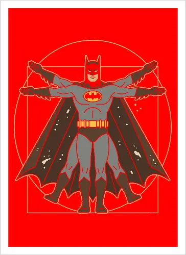 Vitruvian Bat Dark Knight Renaissance Art Parody Graphic