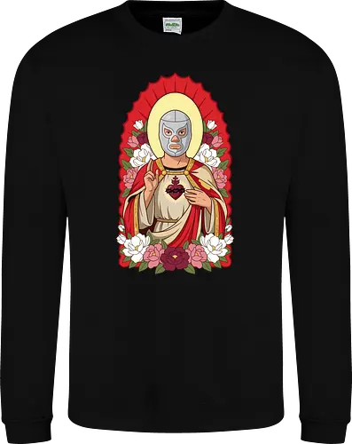 "Santo Luchador" Mexican Lucha Libre Sacred Heart Graphic