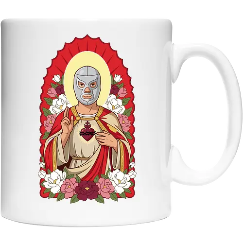 "Santo Luchador" Mexican Lucha Libre Sacred Heart Graphic