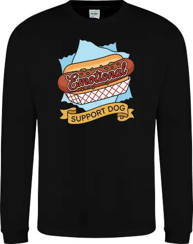 "Emotional Support Dog" Funny Hot Dog Foodie Graphic