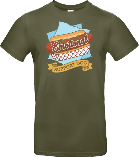 "Emotional Support Dog" Funny Hot Dog Foodie Graphic