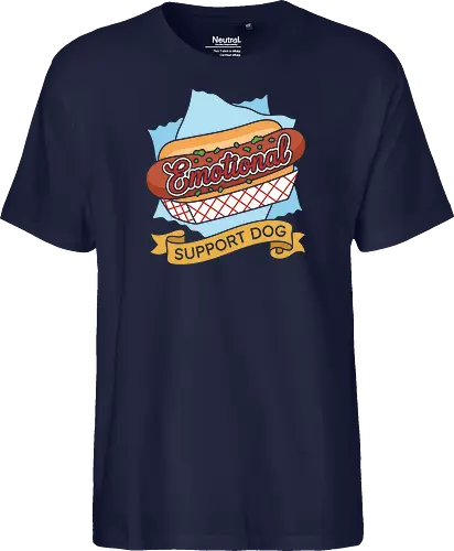 "Emotional Support Dog" Funny Hot Dog Foodie Graphic