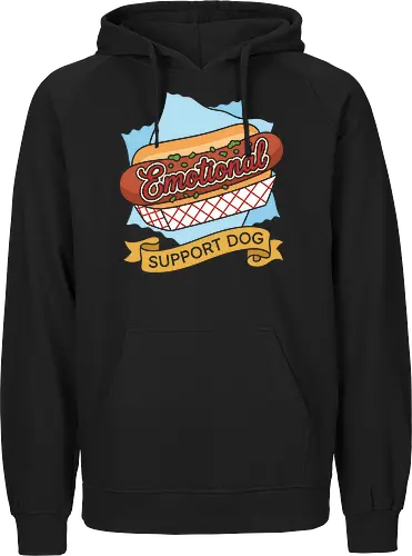 "Emotional Support Dog" Funny Hot Dog Foodie Graphic