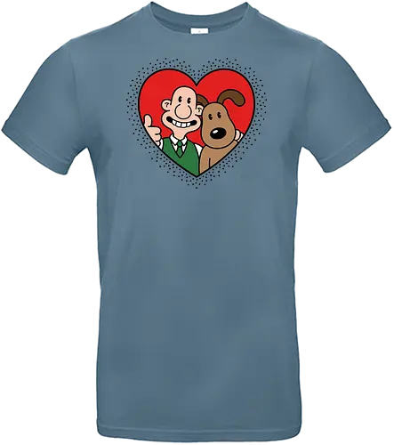 Cheesy Best Friends - wallace and gromit shirt, animated duo t-shirt, gromit the dog graphic tee, wallace and gromit fan art, wallace thumbs up apparel, british animation merch, claymation fan clothing, heart portrait character shirt, funny best friends t-shirt, aaldman animations design, cheeselover t-shirt, nostalgic cartoon apparel, wallace and gromit heart top, cute dog and owner shirt, retro animation streetwear, wensleydale cheese gift, iconic stop motion merch, lovely duo graphic tee, classic cartoon character shirt - Standard T-Shirt