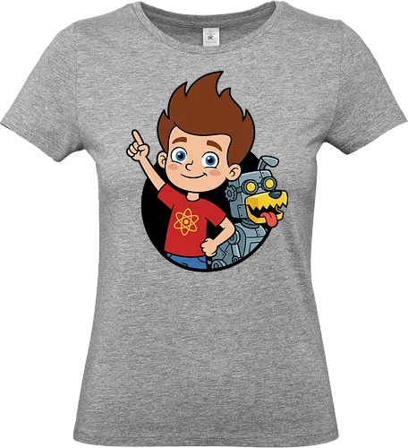 Boy Genius and Robotic Dog - funny science kid clothing, robotic pet graphic tee, retro animation streetwear, vibrant character illustration, kids cartoon fan gift, boy genius shirt, robotic dog t-shirt, jimmy neutron nostalgia apparel, 2000s cartoon graphic tee, goddard the robot dog design, retro nickelodeon clothing, inventor character shirt, science geek t-shirt, atom logo graphic top, childhood memories apparel, silver robot dog merch, 90s and 2000s animation shirt, brain blast t-shirt, tech savvy kid t-shirt - Standard T-Shirt (Frauen)
