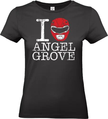 I Love Angel Grove - Red Ranger Power Rangers - power rangers t-shirt, red ranger, rita repulsa, juice bar, vintage kunst, its morphin time, tokusatsu, angel grove, 90er kleidung, mighty morphin, teetan, jason lee scott, roter ranger anführer, super sentai, zordon - Standard T-Shirt (Frauen)
