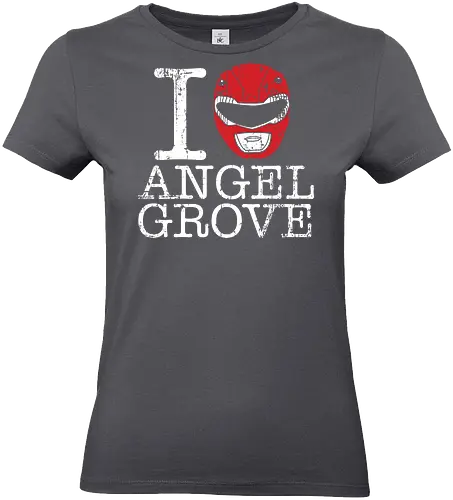 I Love Angel Grove - Red Ranger Power Rangers - power rangers t-shirt, red ranger, rita repulsa, juice bar, vintage kunst, its morphin time, tokusatsu, angel grove, 90er kleidung, mighty morphin, teetan, jason lee scott, roter ranger anführer, super sentai, zordon - Standard T-Shirt (Frauen)