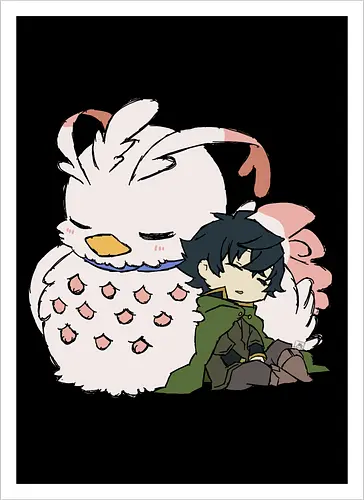 Naofumi and Filo- The Rising Of The Shield Hero fanart - shield hero, anime and manga, otaku, tate no yuusha, the rising of the shield hero, the rising of the shield hero fanart, naofumi iwatani, naofumi fanart, raphtalia, anime art, anime fanart, anime merch - Kunstdruck