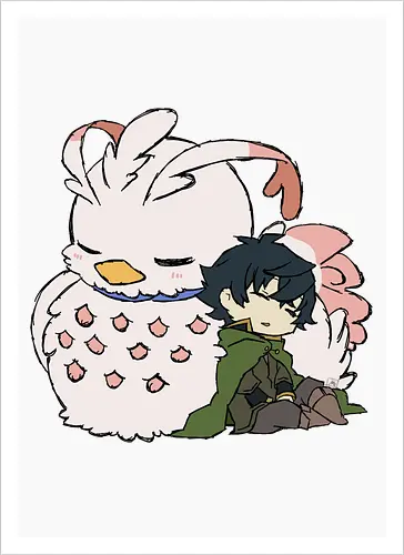 Naofumi and Filo- The Rising Of The Shield Hero fanart - shield hero, anime and manga, otaku, tate no yuusha, the rising of the shield hero, the rising of the shield hero fanart, naofumi iwatani, naofumi fanart, raphtalia, anime art, anime fanart, anime merch - Kunstdruck