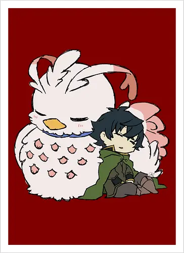 Naofumi and Filo- The Rising Of The Shield Hero fanart - shield hero, anime and manga, otaku, tate no yuusha, the rising of the shield hero, the rising of the shield hero fanart, naofumi iwatani, naofumi fanart, raphtalia, anime art, anime fanart, anime merch - Kunstdruck