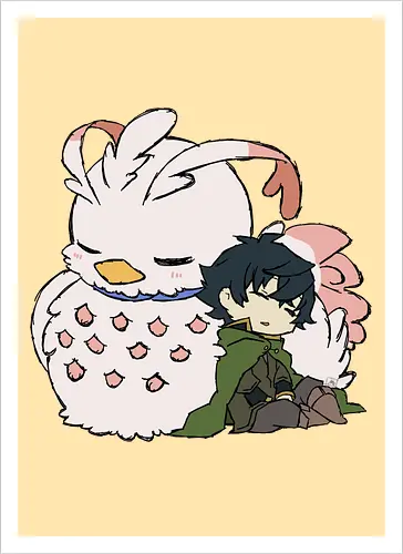 Naofumi and Filo- The Rising Of The Shield Hero fanart - shield hero, anime and manga, otaku, tate no yuusha, the rising of the shield hero, the rising of the shield hero fanart, naofumi iwatani, naofumi fanart, raphtalia, anime art, anime fanart, anime merch - Kunstdruck