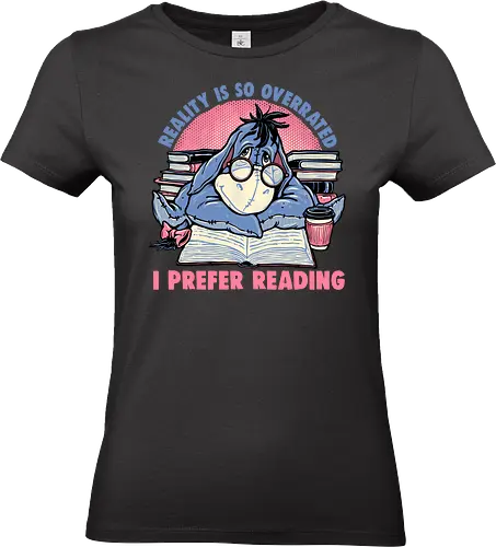 I Prefer Reading - Reading, read, cartoon, cartoons, animation, animated, animal, funny, humor - Standard T-Shirt (Frauen)