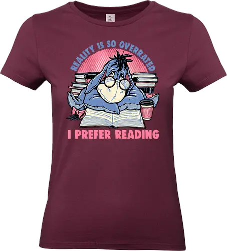 I Prefer Reading - Reading, read, cartoon, cartoons, animation, animated, animal, funny, humor - Standard T-Shirt (Frauen)