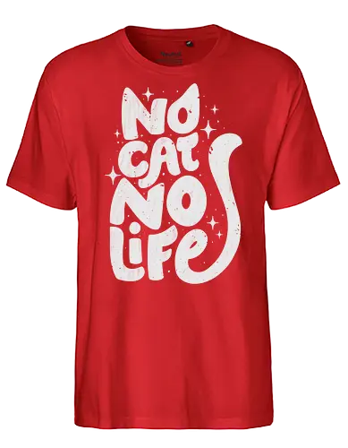 No Cat No Life - koalatees, koala, koalastudio, cat lover, cat life, cats, black cat, kitty, cat mom, cat dad, funny quote, sparkle, stars - Fairtrade T-Shirt