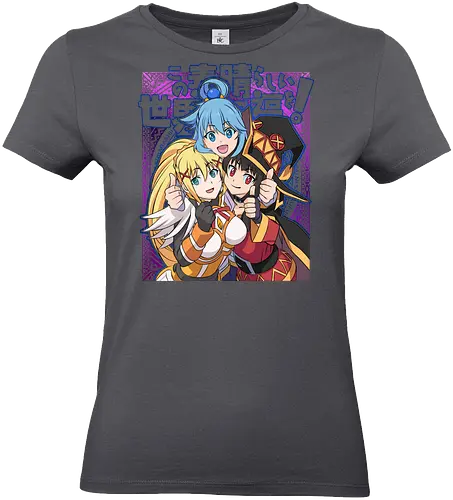 Konosuba – The Legendary Party - konosuba, aqua megumin darkness, anime trio, fantasy comedy anime, isekai anime, mage explosion, crusader knight, goddess anime, manga series, anime art - Standard T-Shirt (Frauen)