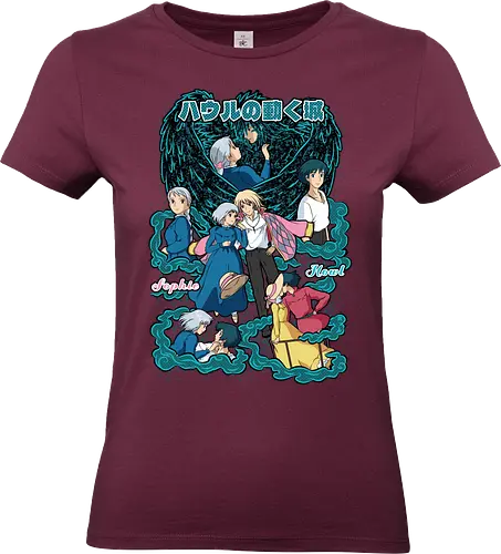 Howl & Sophie – Moving Castle - howls moving castle, howl pendragon, sophie hatter, fantasy anime, famous anime, magical romance, anime couple, japanese animation, anime art - Standard T-Shirt (Frauen)