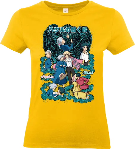 Howl & Sophie – Moving Castle - howls moving castle, howl pendragon, sophie hatter, fantasy anime, famous anime, magical romance, anime couple, japanese animation, anime art - Standard T-Shirt (Frauen)