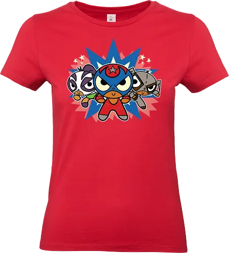 Powerpuff Lucha Libre - PPG Mucha Lucha - powerpuff girls t-shirt, ppg shirt, mucha lucha, mashup kleidung, cartoon network, luchadores, teetan, townsville, professor utonium, rikochet, lucha libre, 2000er cartoon, cartoon kunst, crossover animation, mädchenpower - Standard T-Shirt (Frauen)