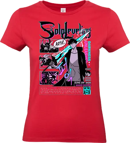 Solo Leveling – Shadow Monarch - solo leveling, sung jin woo, shadow monarch, hunter anime, dungeon raid, action fantasy, manhwa series, anime art - Standard T-Shirt (Frauen)