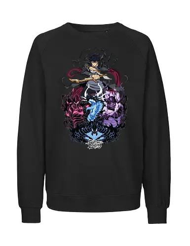 Solo Leveling – Rise of the Hunter - solo leveling, sung jinwoo, hunter world, dungeon battles, leveling system, fantasy action anime, manhwa art - Fairtrade Sweatshirt