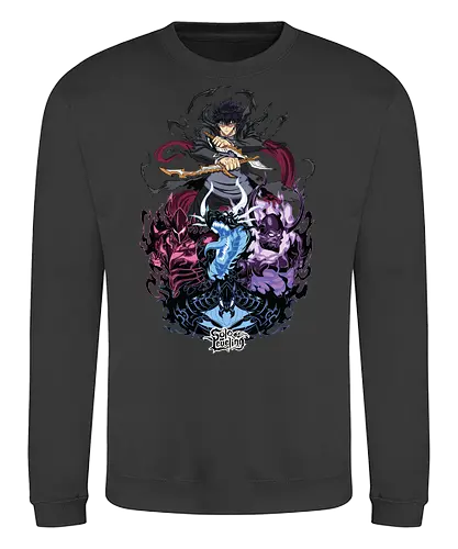 Solo Leveling – Rise of the Hunter - solo leveling, sung jinwoo, hunter world, dungeon battles, leveling system, fantasy action anime, manhwa art - Sweatshirt